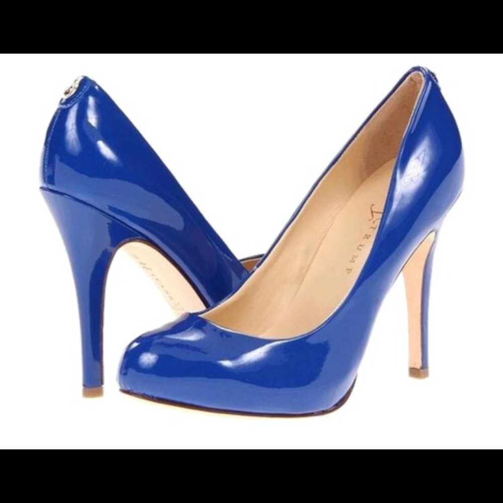Ivanika Trumph blue patent pumps